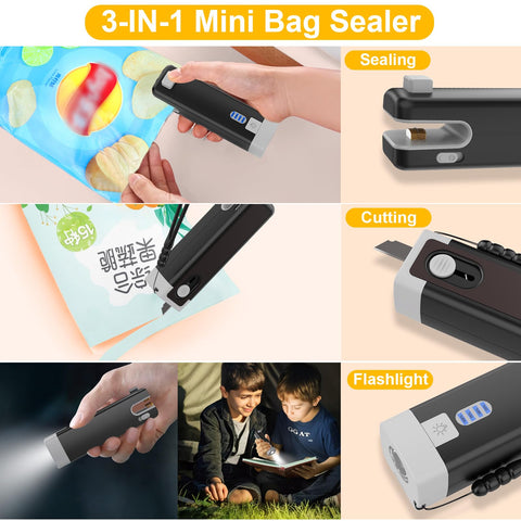 Mnhty sellador con carga USB-C para uso diario sin cambiar pilas.
