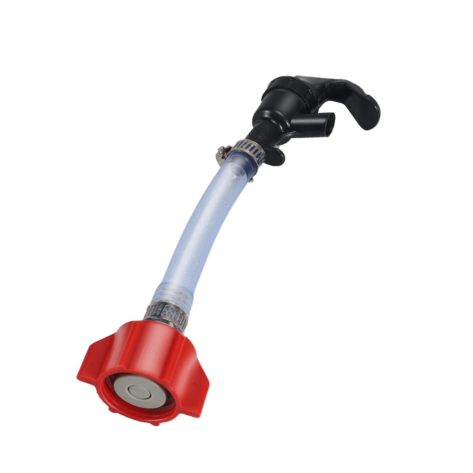 Valvula BIB roja Mnixy en primer plano para dispensación fácil de jarabe