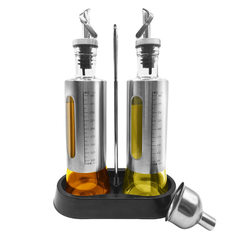 MNTUOS dispensador aceite y vinagre: botellas de vidrio con visualización de nivel