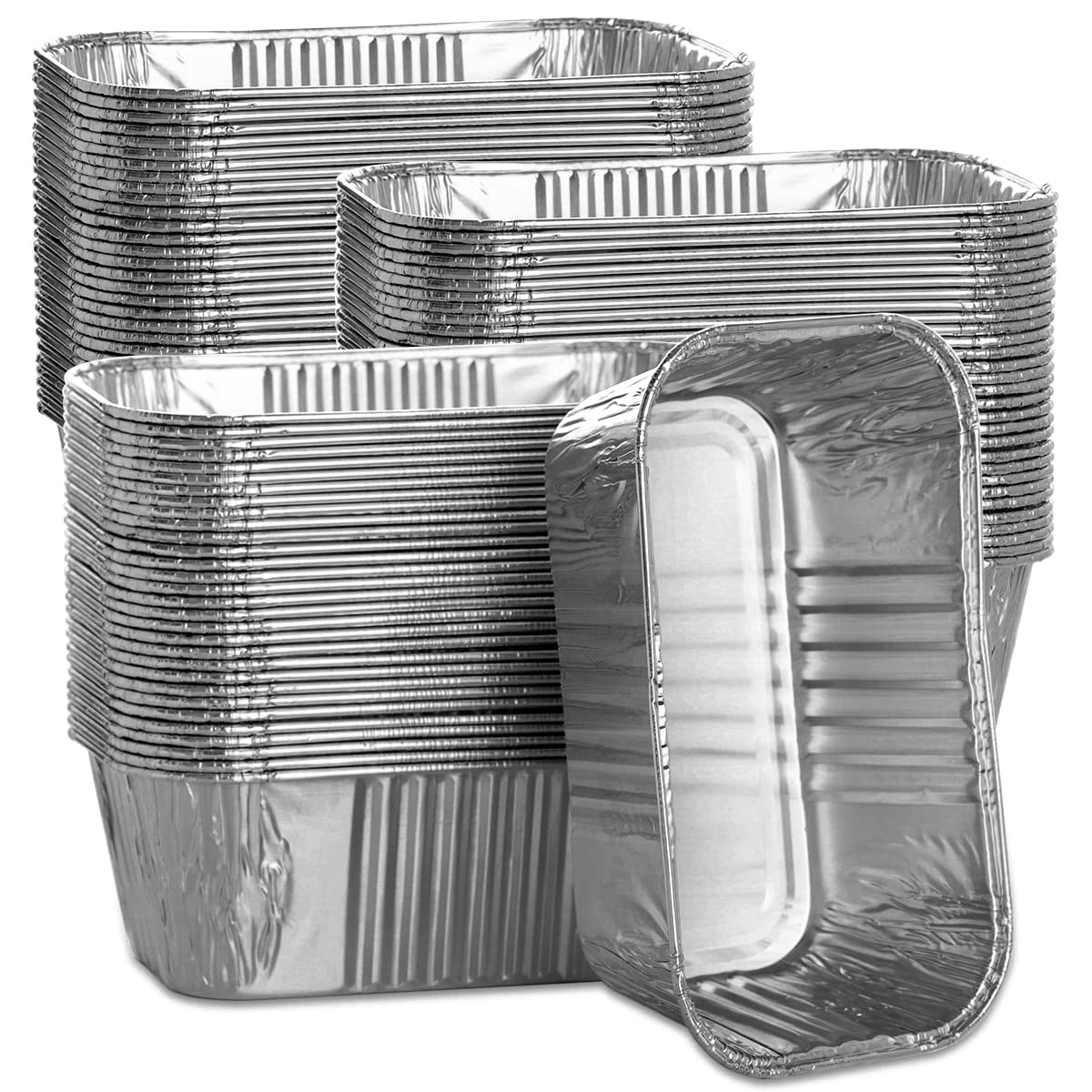 MOACOCK minipan de aluminio de 6x3.5x2 pulgadas para hornear y porciones individuales