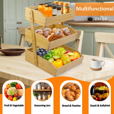 Mobzio organizador-frutas-contador para encimera, mejor acceso a aperitivos.