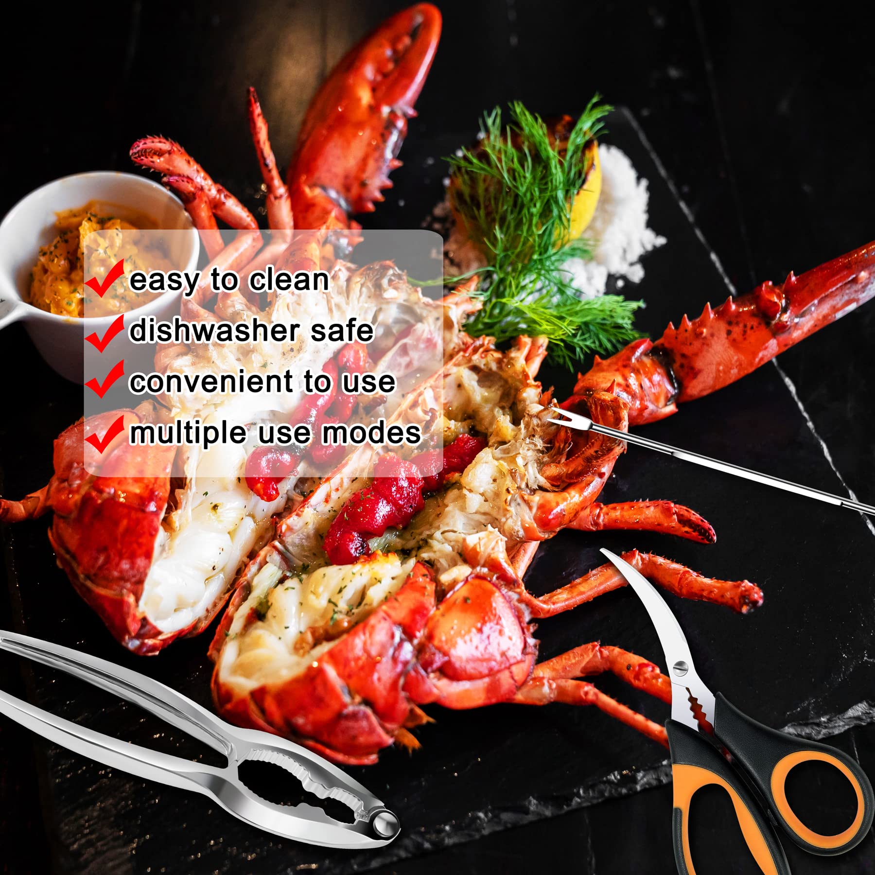mobzio set mariscos para mesa, ideal para reuniones