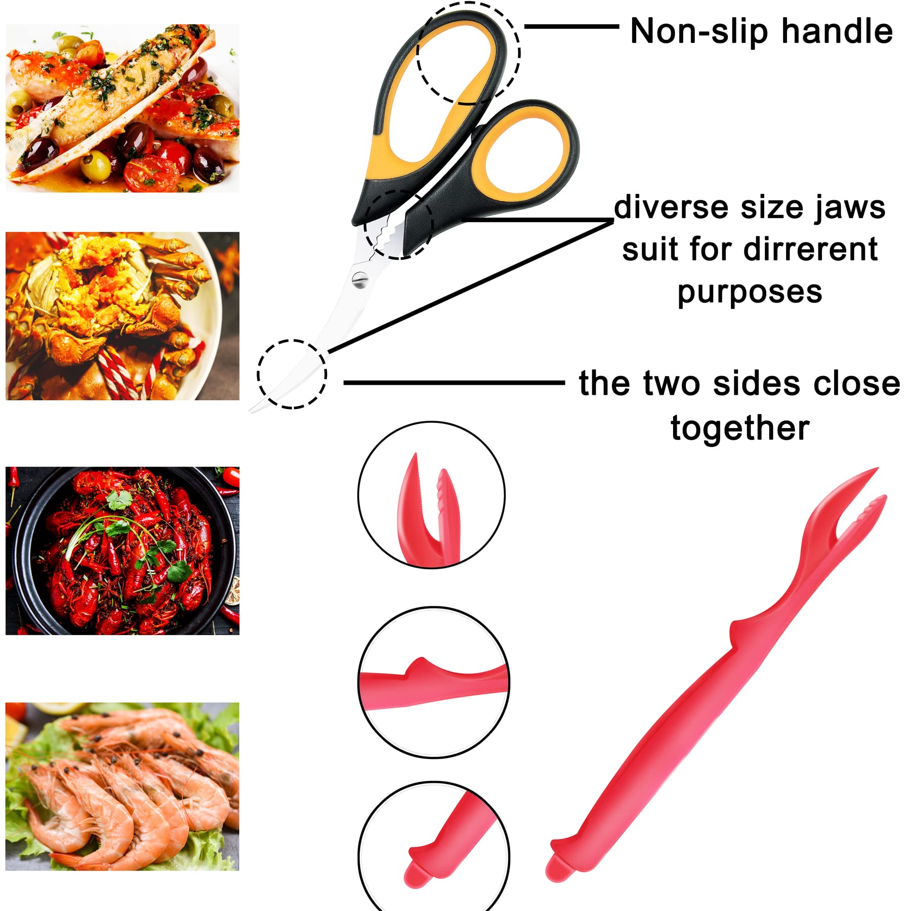 mobzio tijeras para mariscos, corte controlado de caparazones