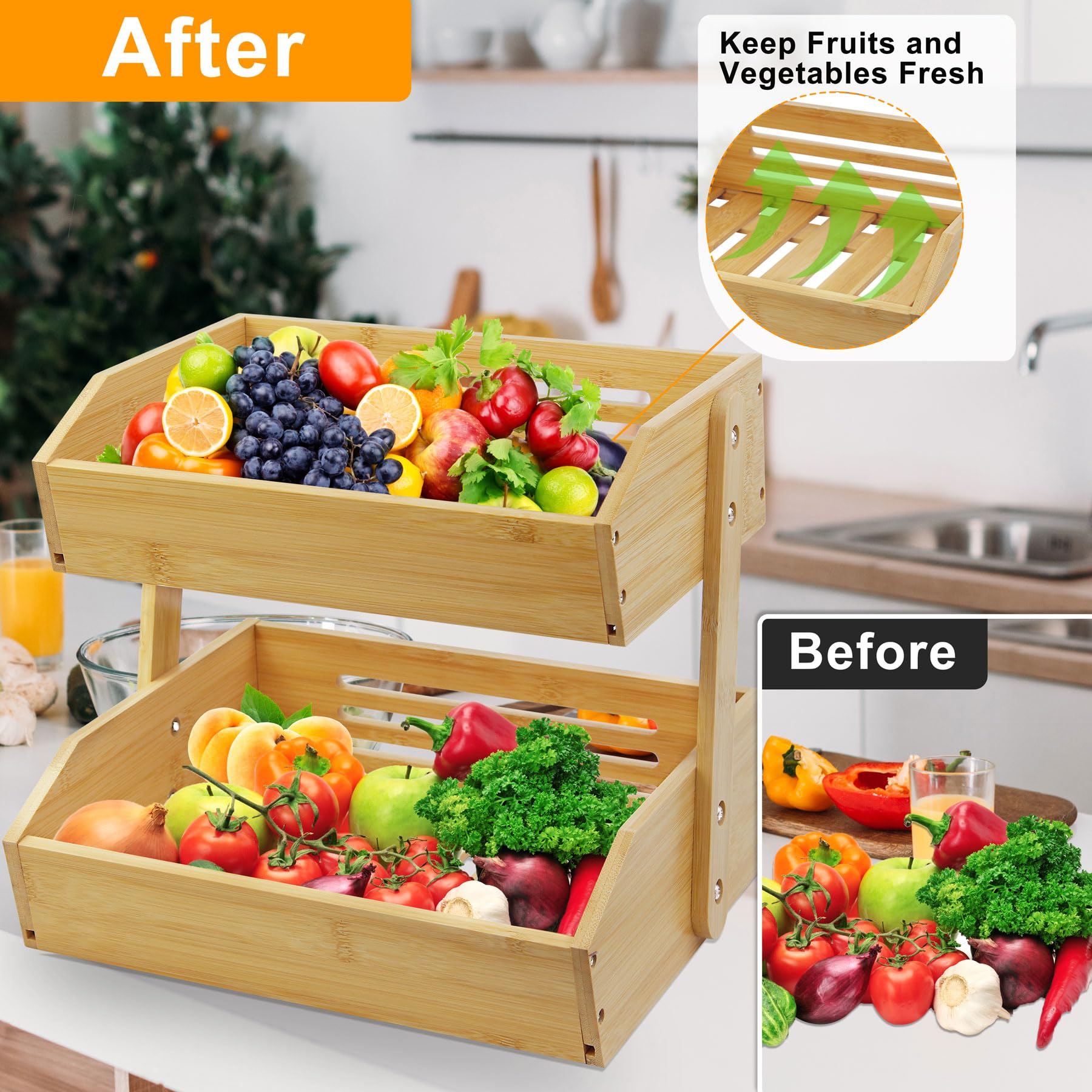 Mobzio ventilación frutas: mejor flujo de aire para frutas y verduras.