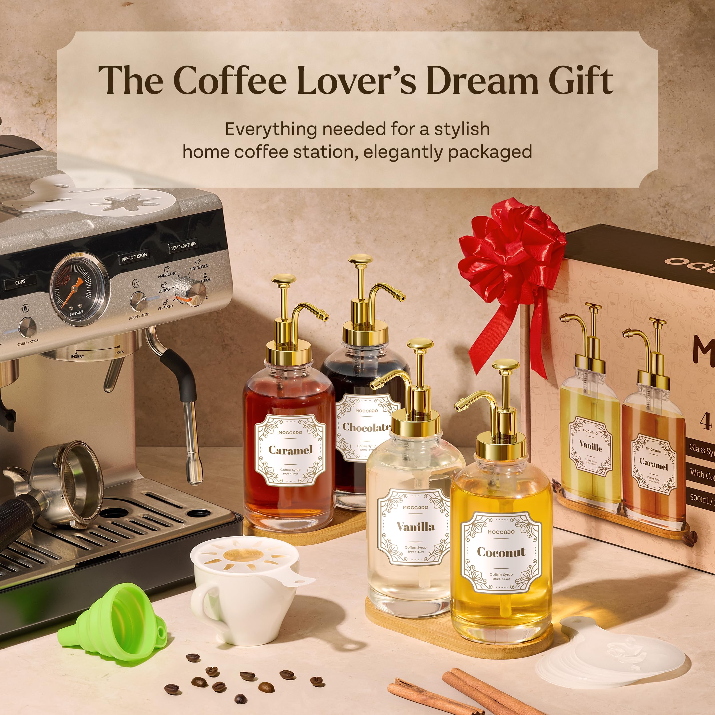 Moccado plantillas para café para diseños creativos en bebidas
