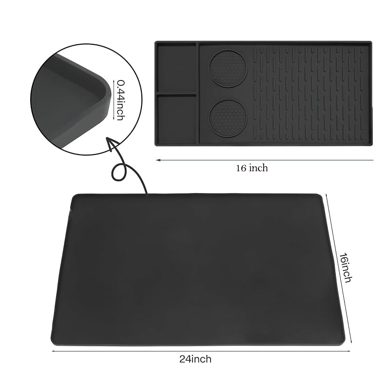 MOCETY Estera de secado removible para tazas y utensilios, diseño 2-en-1.