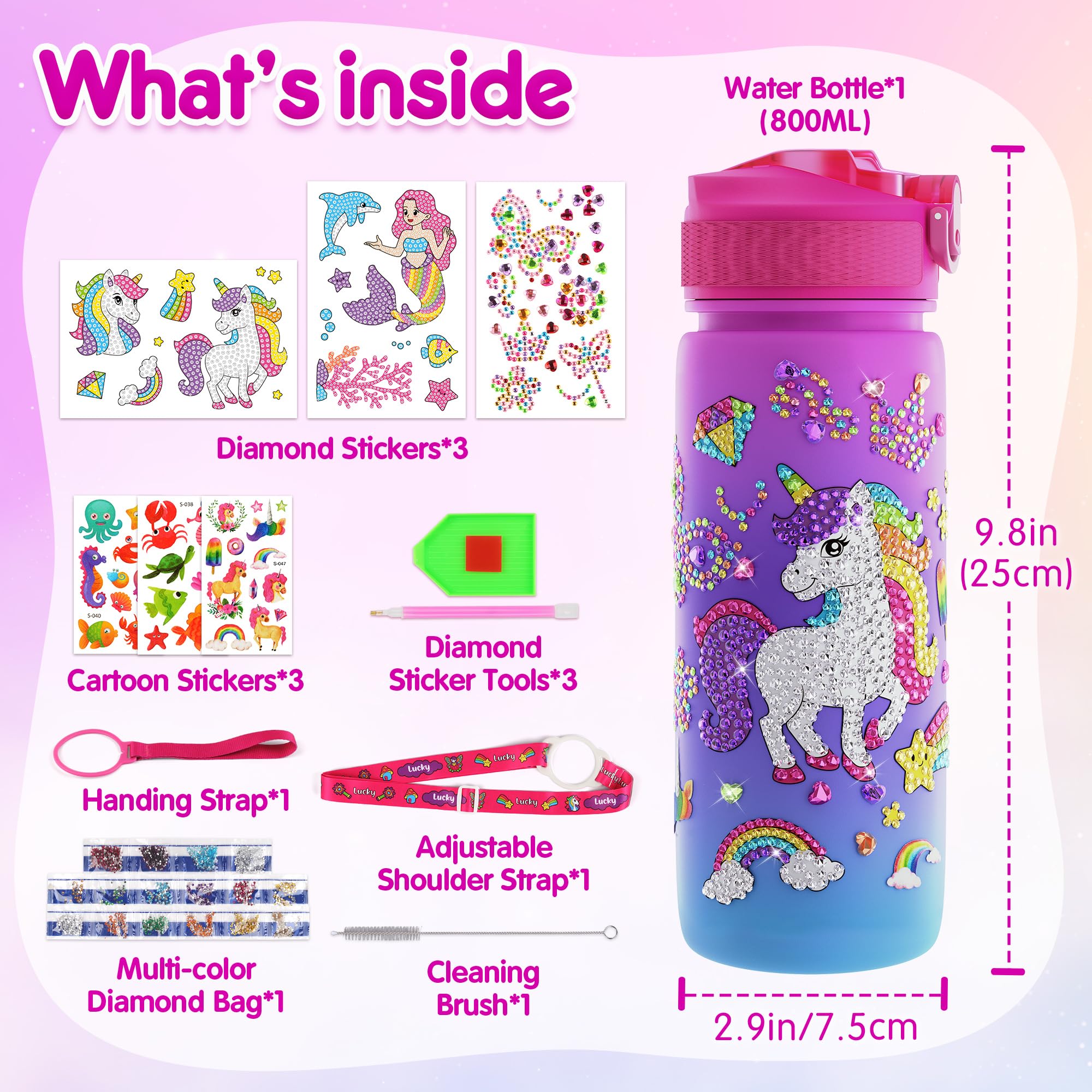 Botella de agua Mocoosy 27oz, tapa a prueba de fugas para uso diario