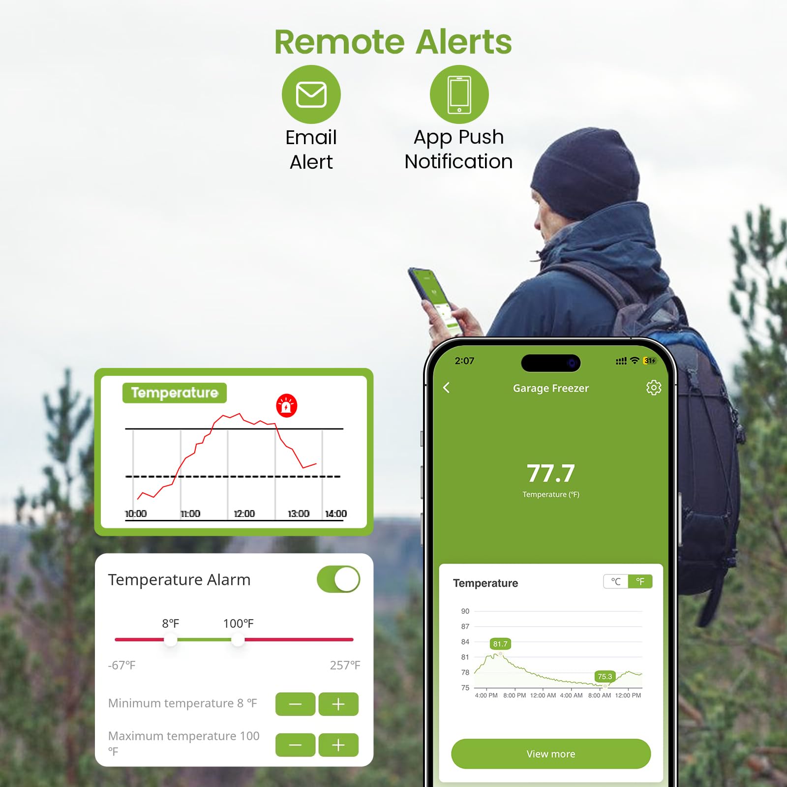 Configuración fácil de MOCREO para empezar a vigilar temperaturas en minutos.