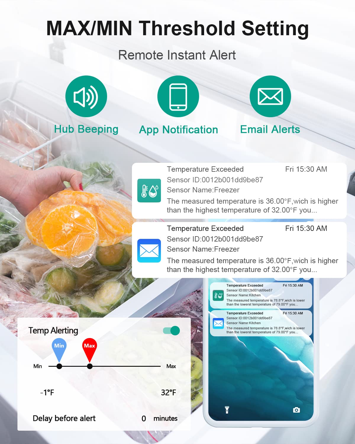 Hub de alerta 80 dB de MOCREO para avisos sonoros claros
