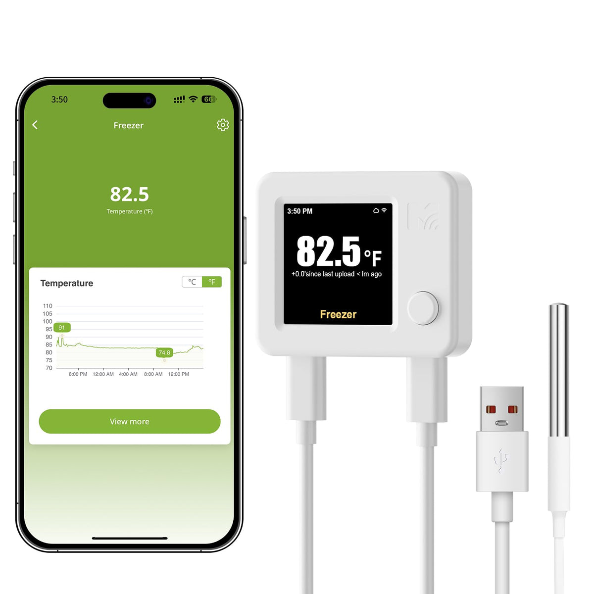 MOCREO WiFi termómetro para nevera con pantalla para monitoreo constante.