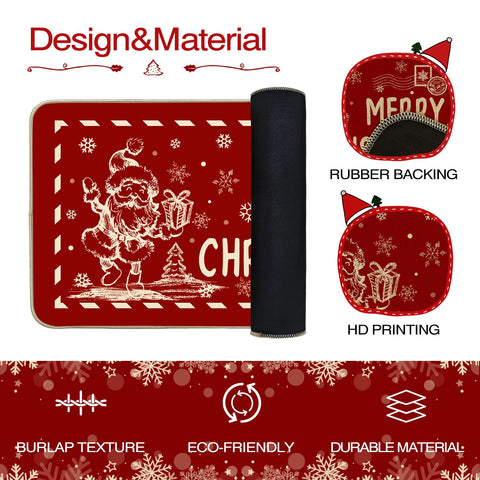 Alfombra Mocsicka con diseño rojo, aporta color navideño a la cocina