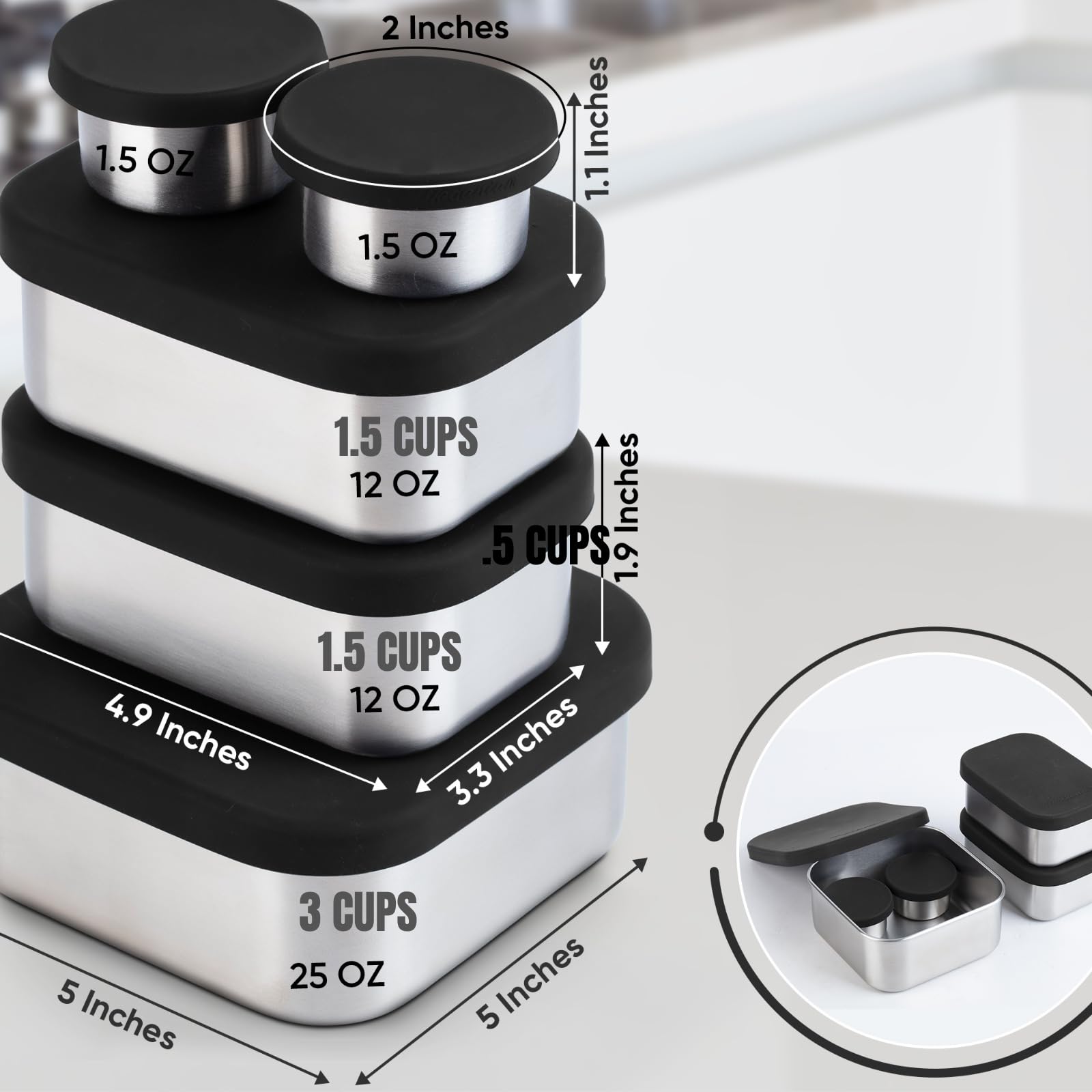 Modaniam Flexibento: contenedor de 1.5 oz para condimentos.