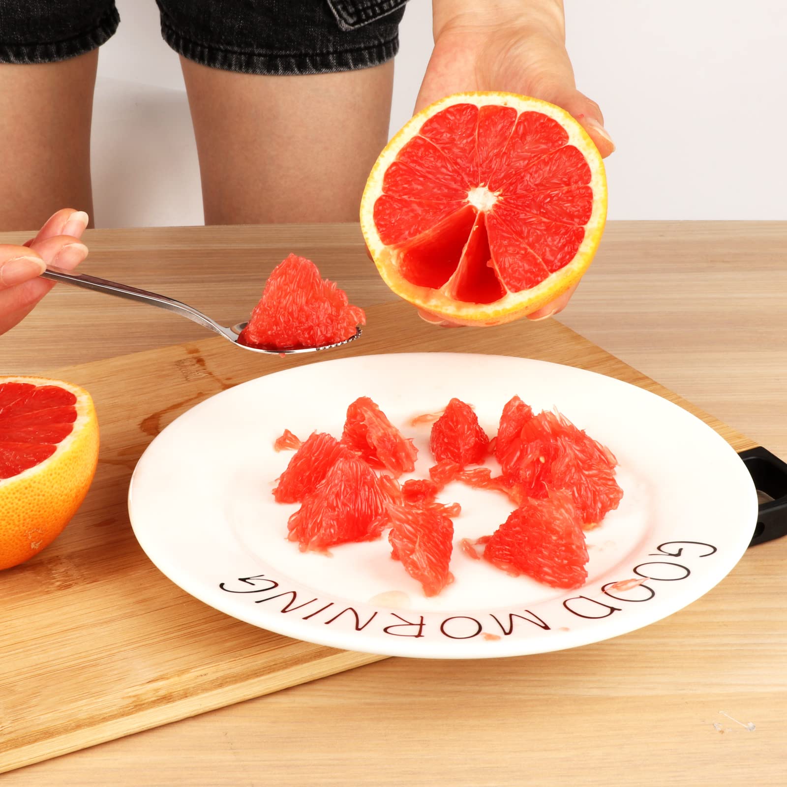 ModaSin Cucharas Pomelo aptas para kiwis, manzanas y otros frutos para puré suave.