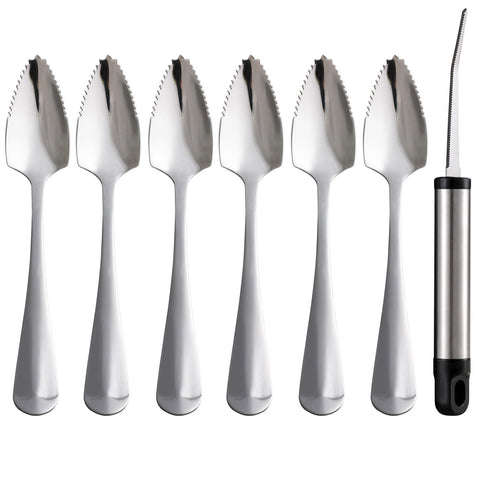 ModaSin set de 7 utensilios para pomelo con cuchillo en mesa, ideal para picnics