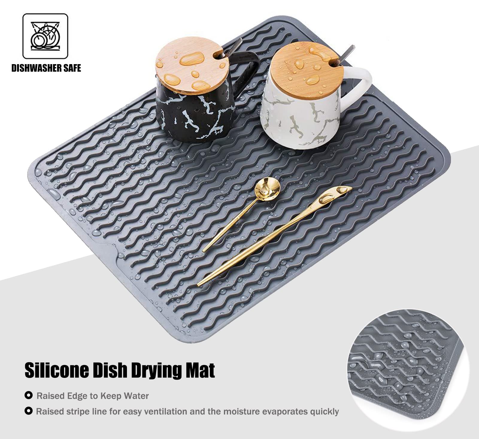 MODENGKONGJIAN alfombrilla silicona, fácil de limpiar y almacenar gracias al diseño con agujero.