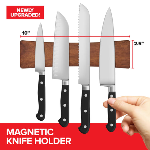 Imanes potentes Modern Innovations sujetan cuchillos grandes con seguridad.