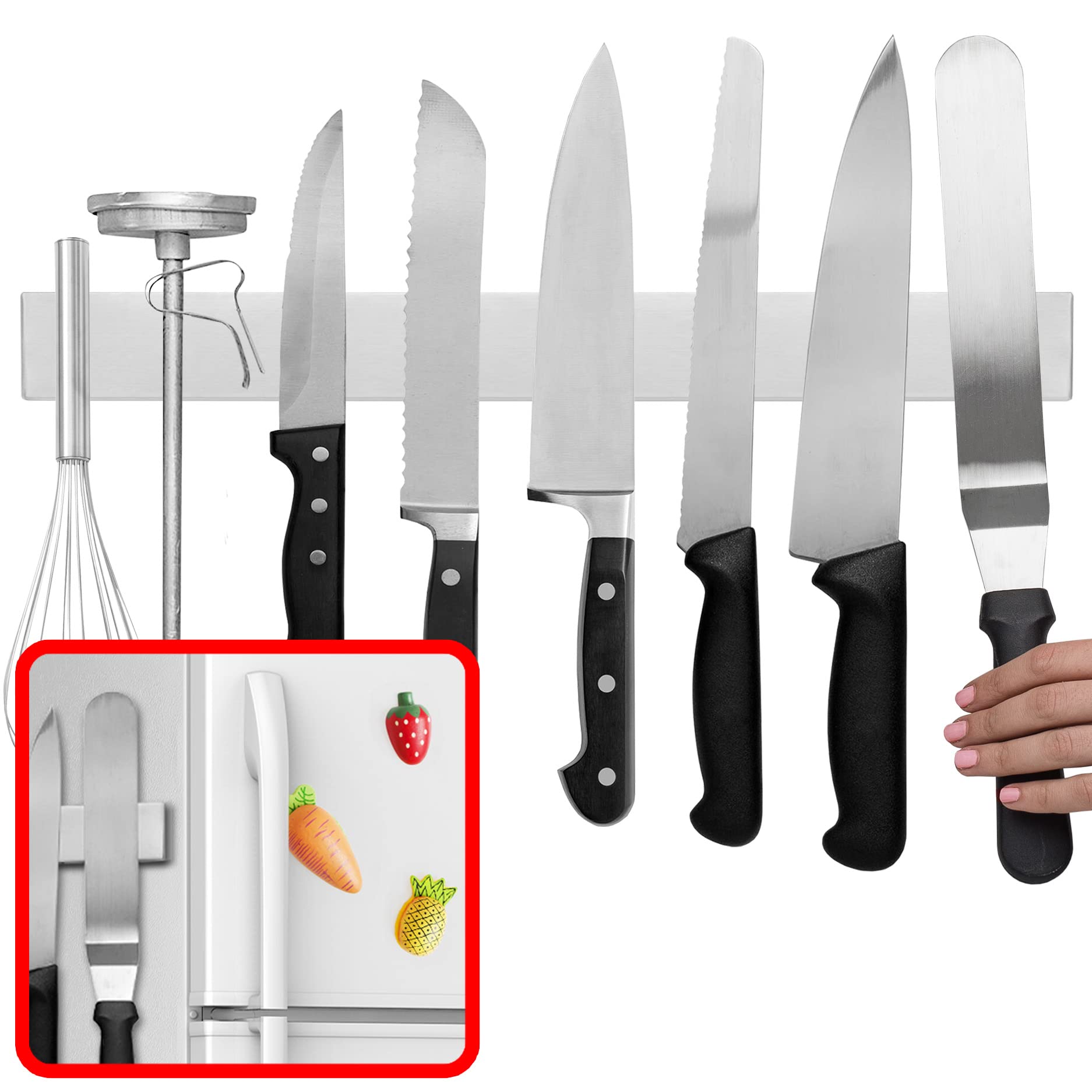 Modern Innovations soporte cuchillos de 16 pulgadas en frigorífico para acceso rápido