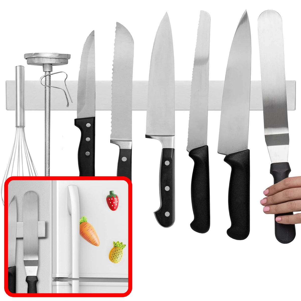 Modern Innovations soporte cuchillos de 16 pulgadas en frigorífico para acceso rápido