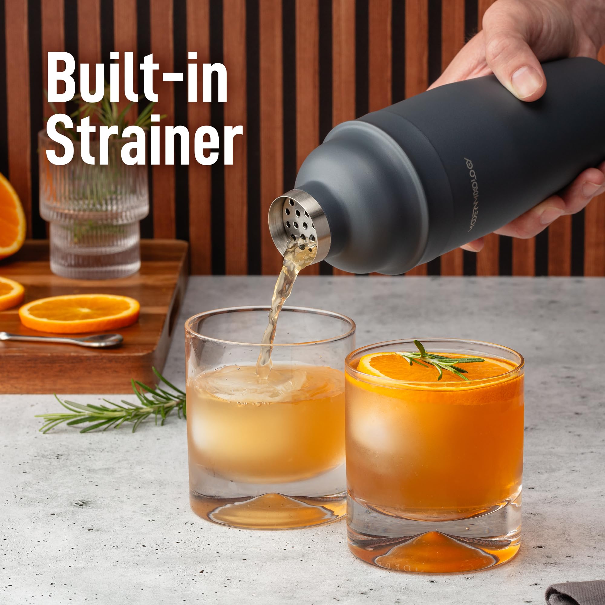Modern Mixology acabado mate gris oscuro para un estilo minimalista en la barra