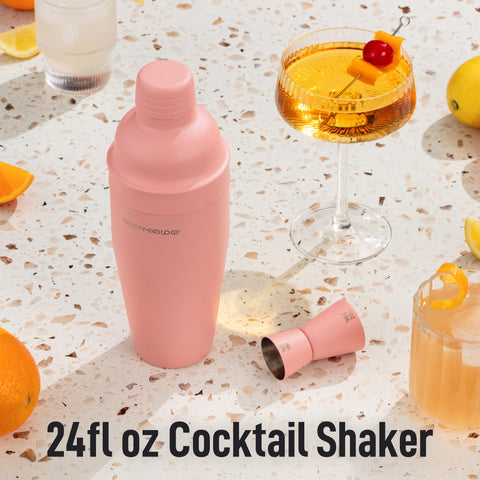 Modern Mixology diseño minimalista rosa mate para bar en casa