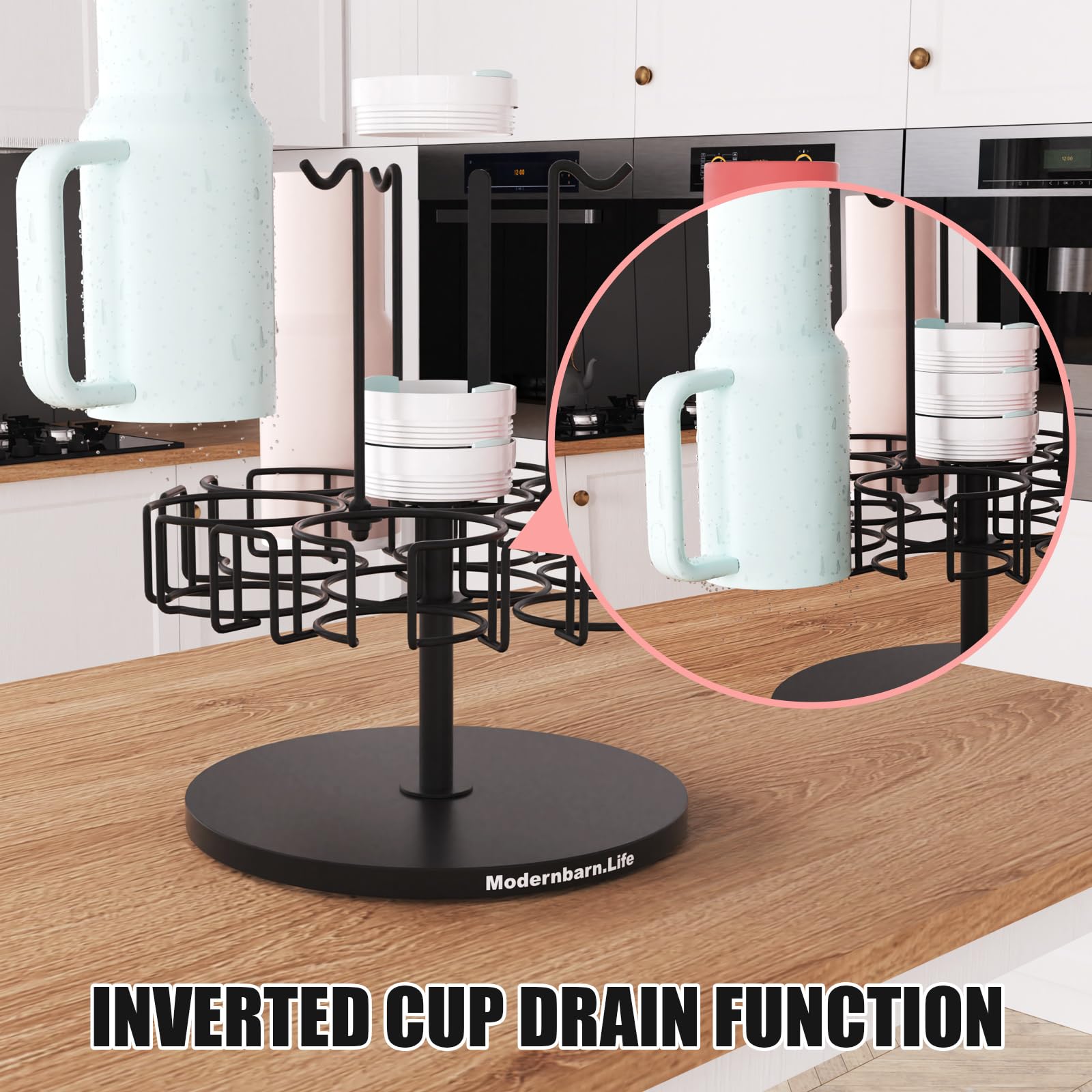 Modernbarn.life Diseño de drenaje para secado de botellas sin escurridor