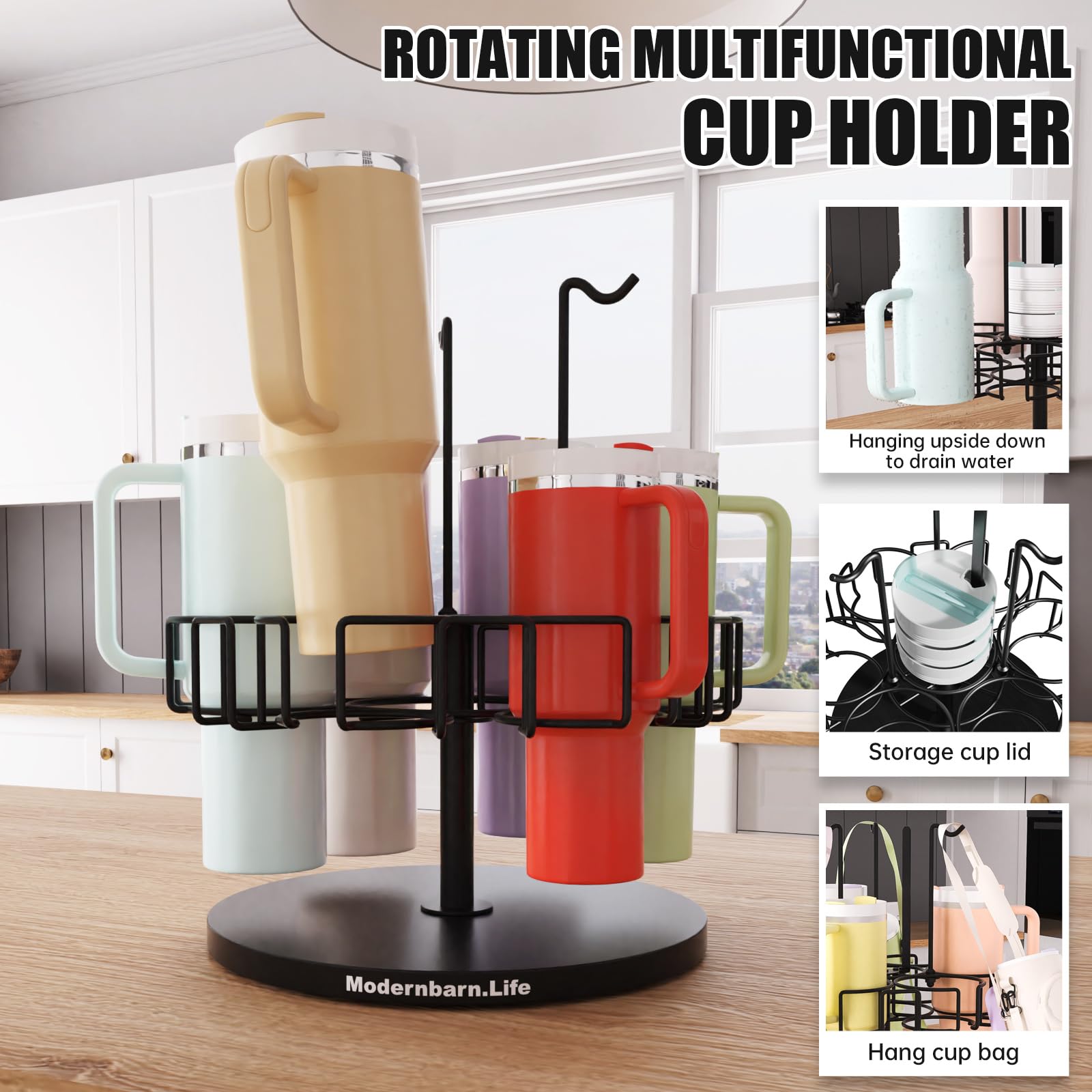 Modernbarn.life Giratorio 360° para seleccionar rápidamente la taza deseada