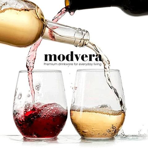 Modvera copa sin tallo diseñada para mejor aeración y experiencia de vino.
