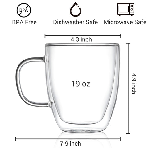 Modvera taza latte cappuccino resalta arte y espuma con doble pared.