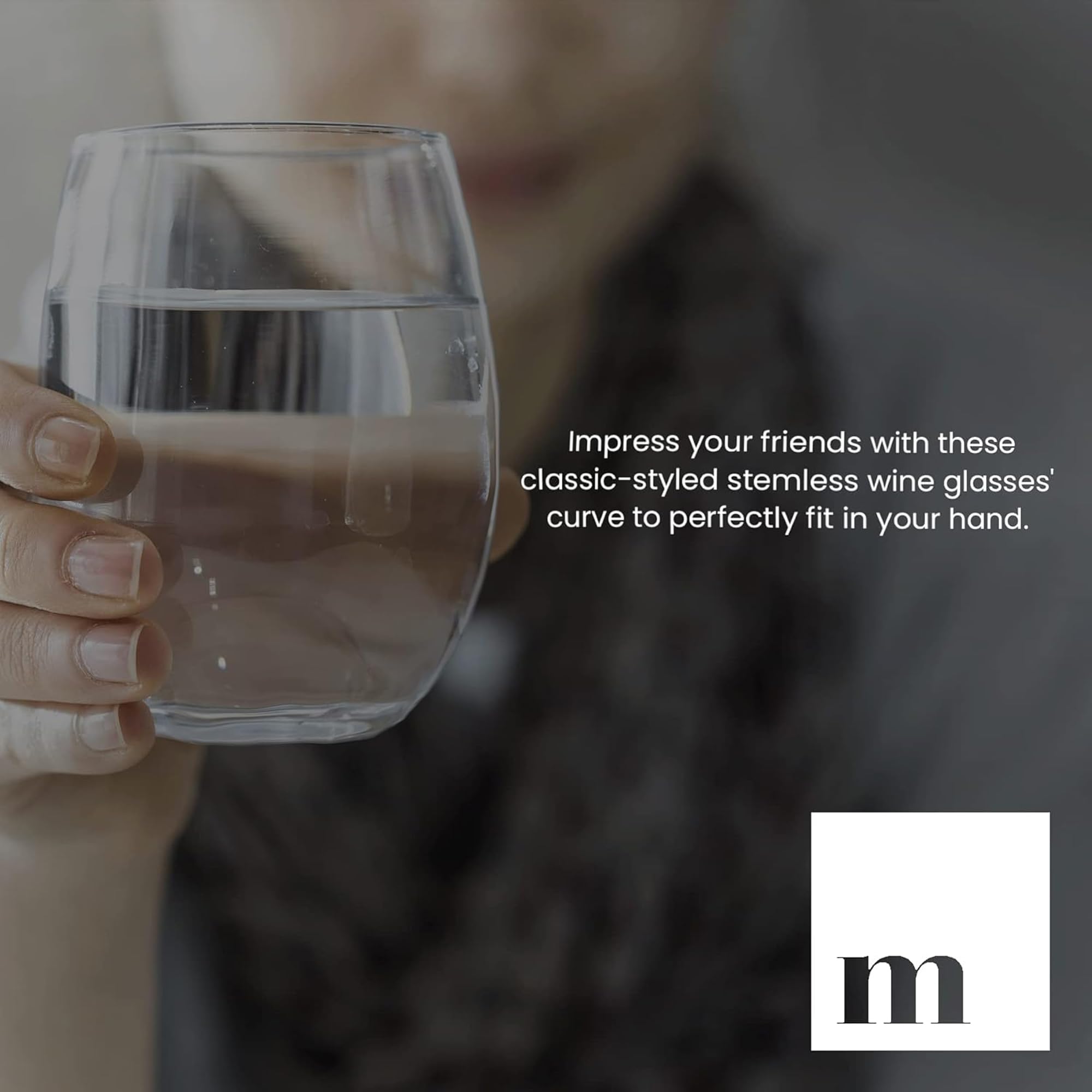 Modvera vaso sin tallo apto para lavavajillas, limpieza fácil