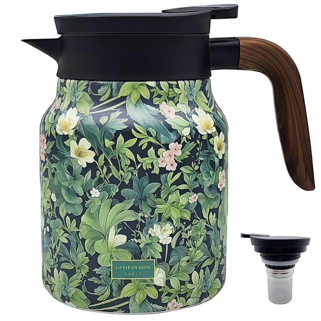 Termo MofivKce floral con filtrado ultrafino para infusiones de hojas sueltas.