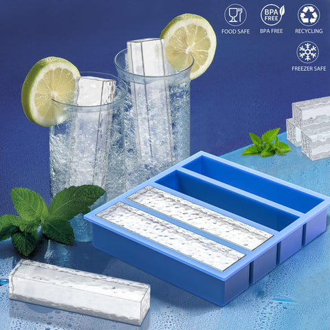 Moflekja bandeja silicona cubos hielo rectangulares facilita desmoldeo.