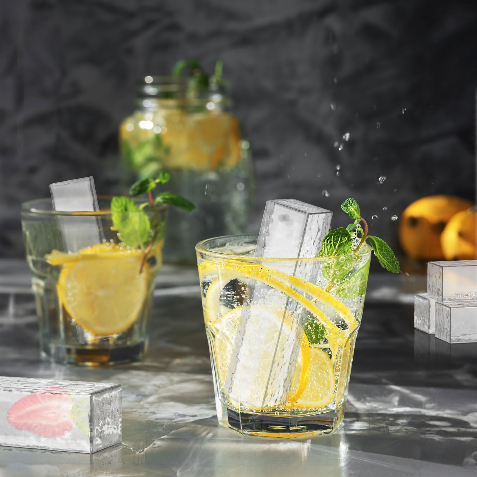 Moflekja cubos hielo desmoldeo fácil para whisky y cocteles.