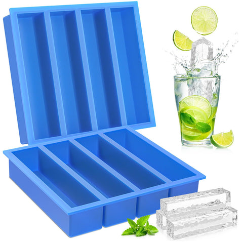 Moflekja moldes hielo grandes rectangulares para enfriar bebidas sin dilución.