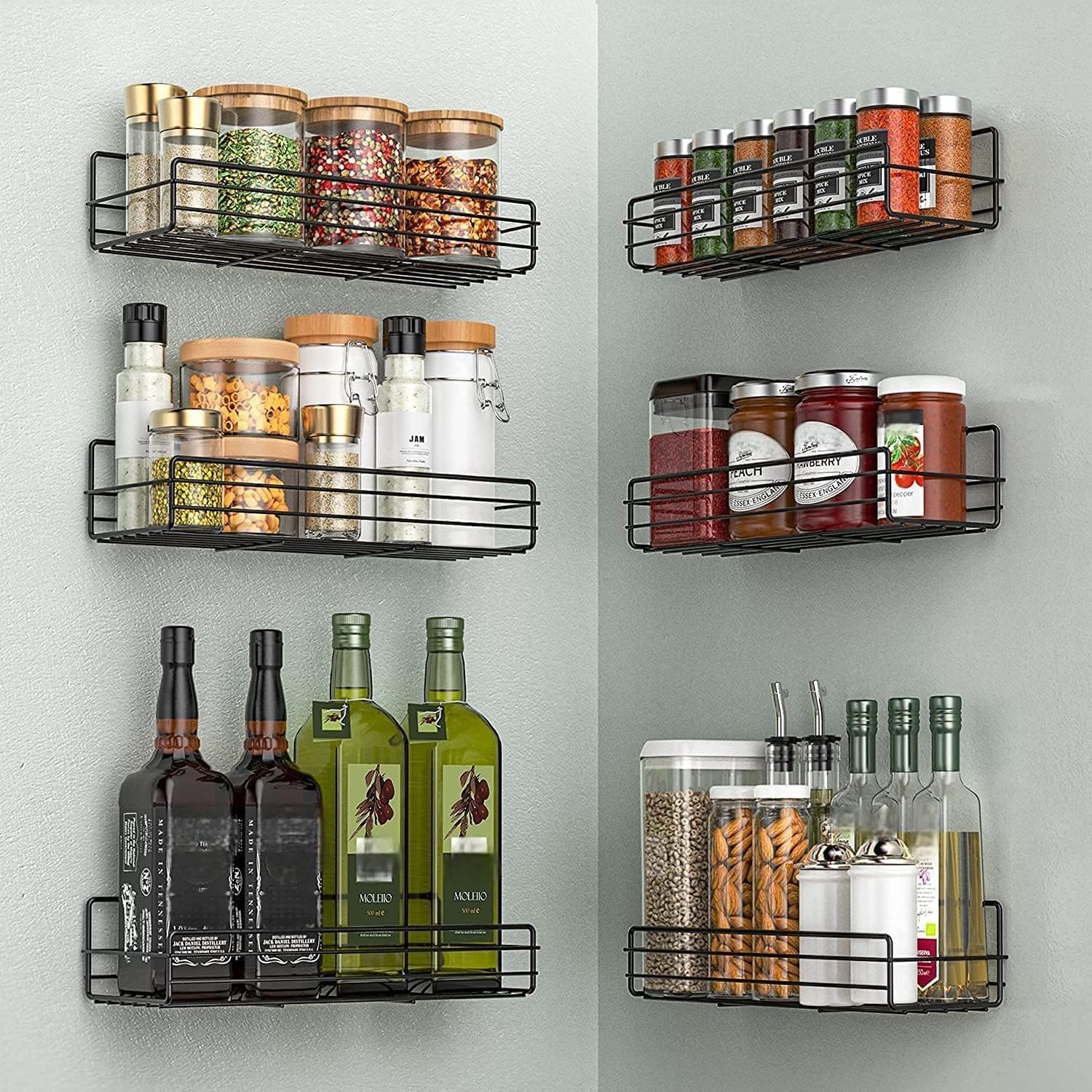 Moforoco especiero mural 6pack: organizador compacto para especias al alcance