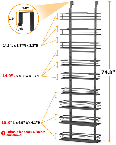 Moforoco estantes grandes para especias y tarros, almacenamiento estable.