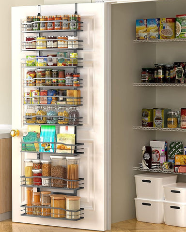 Moforoco Organizador de pantry de 9 niveles para puerta, ahorro de espacio.