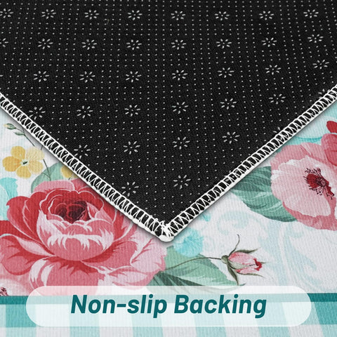Alfombra Mofvugz floral antideslizante para cocina, ideal para evitar resbalones.