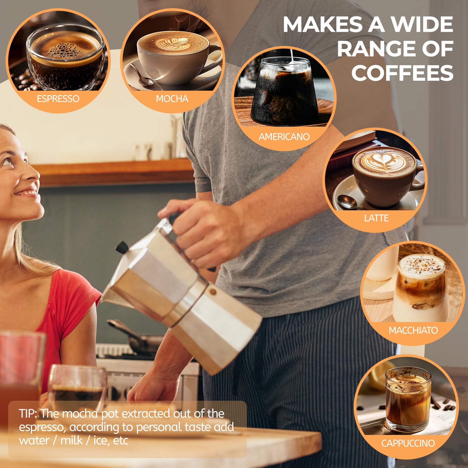 Mogrecha Moka Pot taza de cafe lista en minutos
