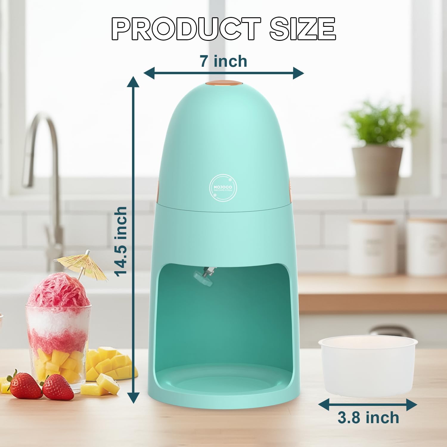 MOJOCO Maquina de hielo raspado, hielo para conos y granizados caseros