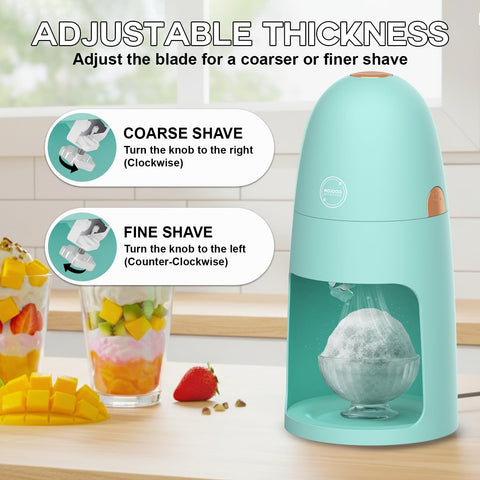 MOJOCO Maquina de hielo raspado, fácil limpieza tras cada uso