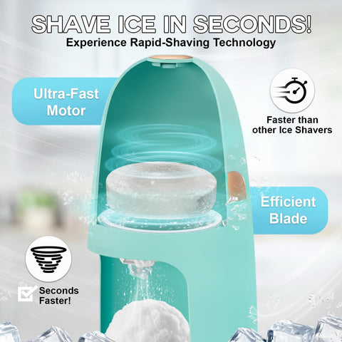 MOJOCO Maquina de hielo raspado, diseño liviano y portátil para casa o picnic