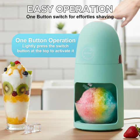 MOJOCO Maquina de hielo raspado, operación con un solo botón para uso rápido
