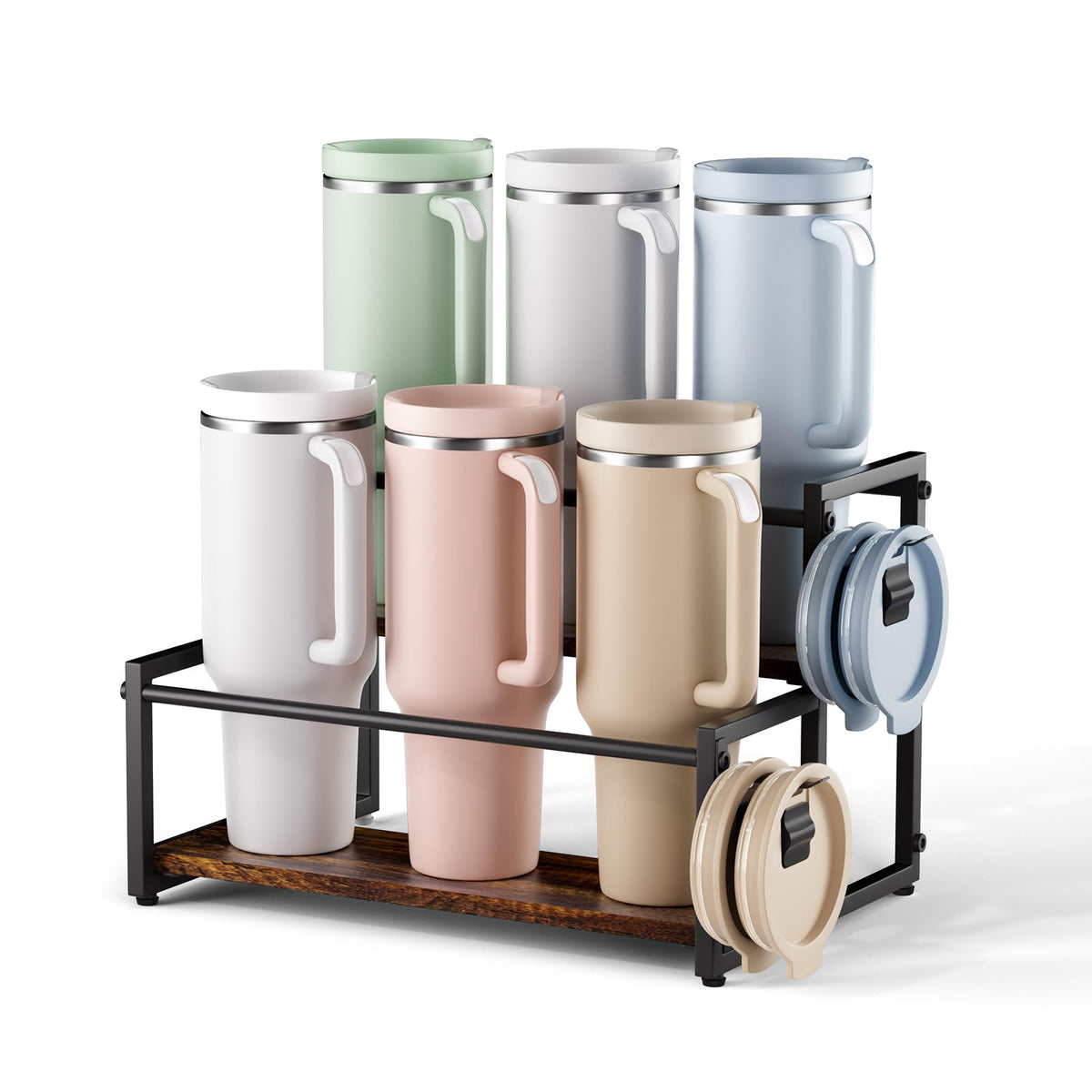 MOJOHAND organizador de botellas dos niveles para Stanley 40 oz, ahorro de espacio en la cocina