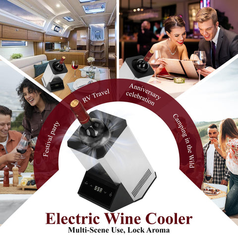Accesorios incluidos: vertidor antirrebosante y tapón al vacío para conservar el vino