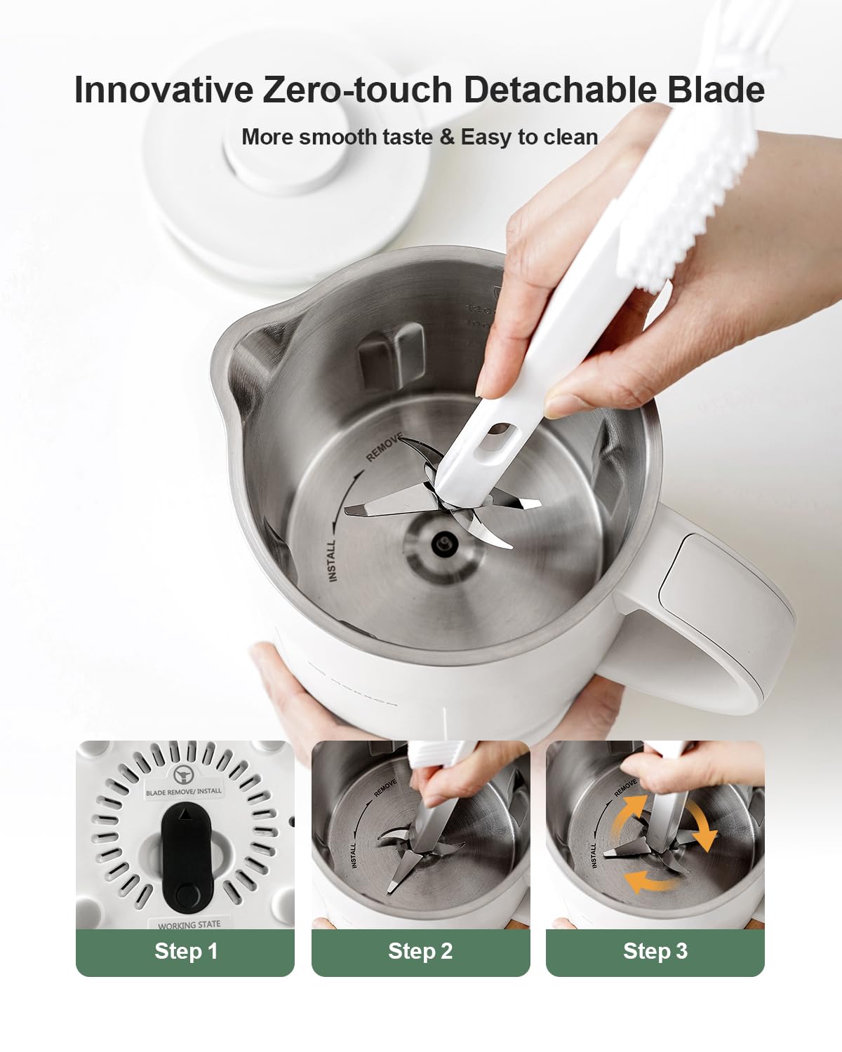MOKKOM cuchillas desmontables de 8 hojas para limpieza sencilla