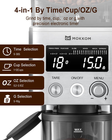 MOKKOM moliendo directo al portafiltro, eficiencia para espresso