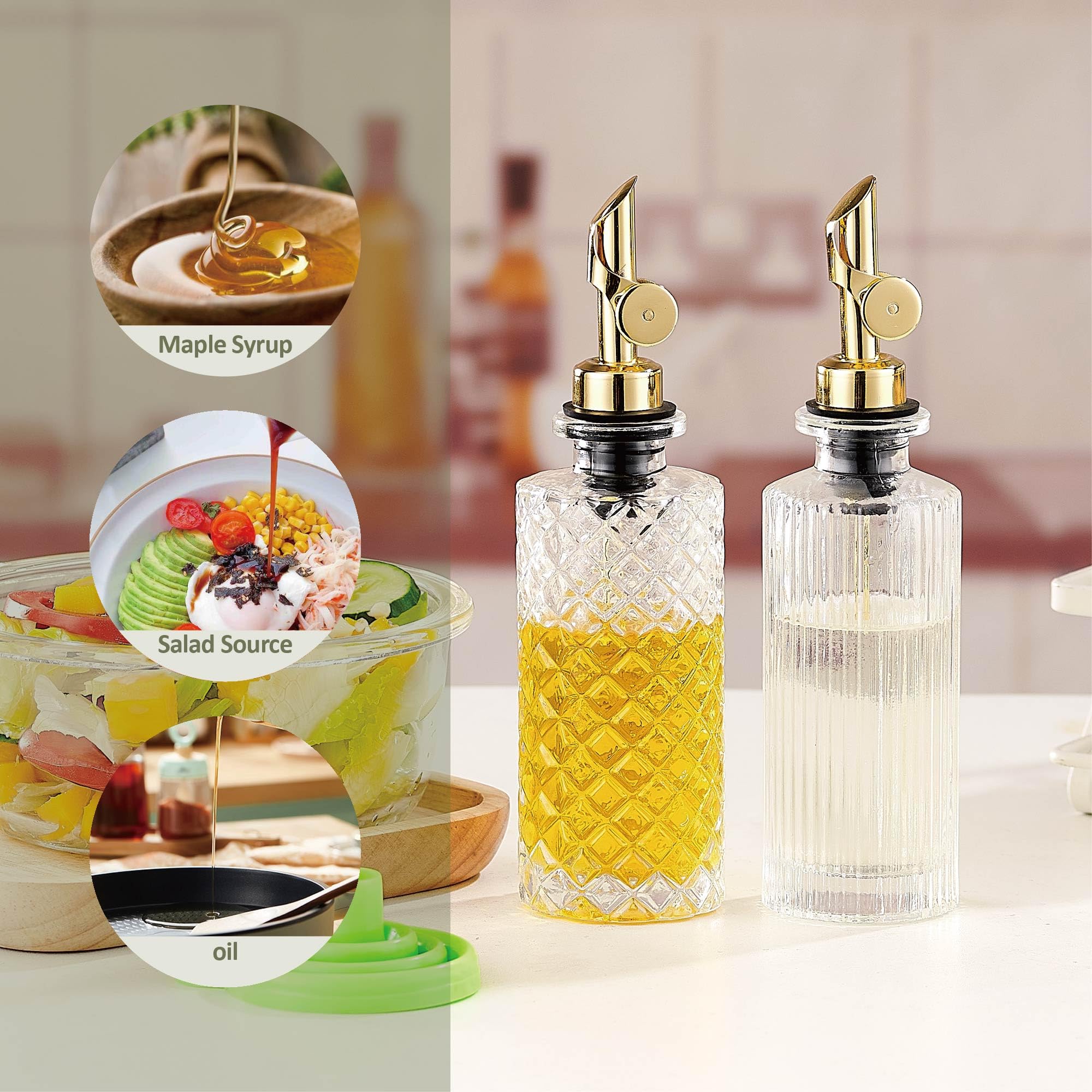 Moladri dispensadores estilo vintage para aceite y vinagre en la cocina