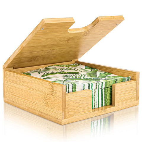MOLEDINO porta servilletas planas en bambú para mesa elegante y organizada.