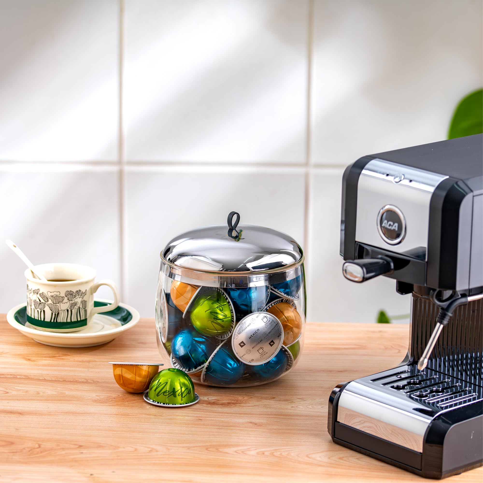 MOLFUJ barra de café en encimera, solución ordenada para paquetes y cremas.
