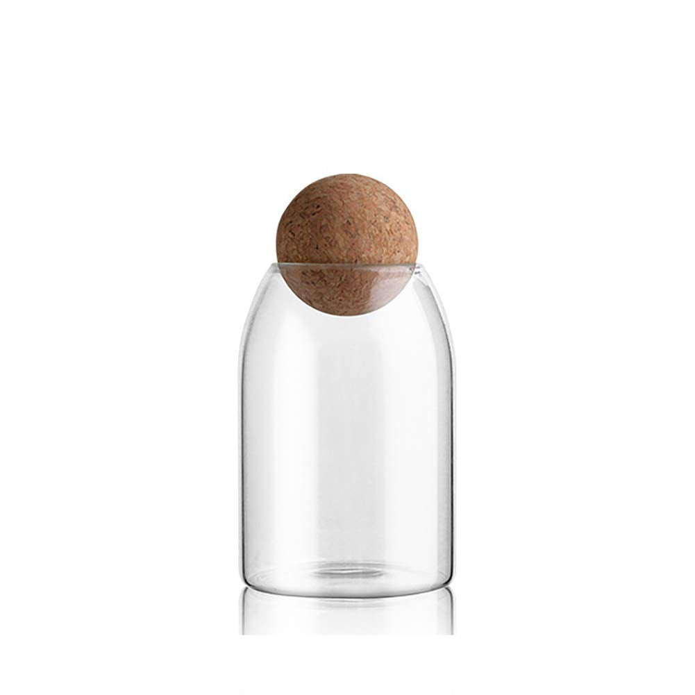 MOLFUJ contenedor de vidrio 750 ml con corcho bola, mantiene alimentos frescos y organizados.